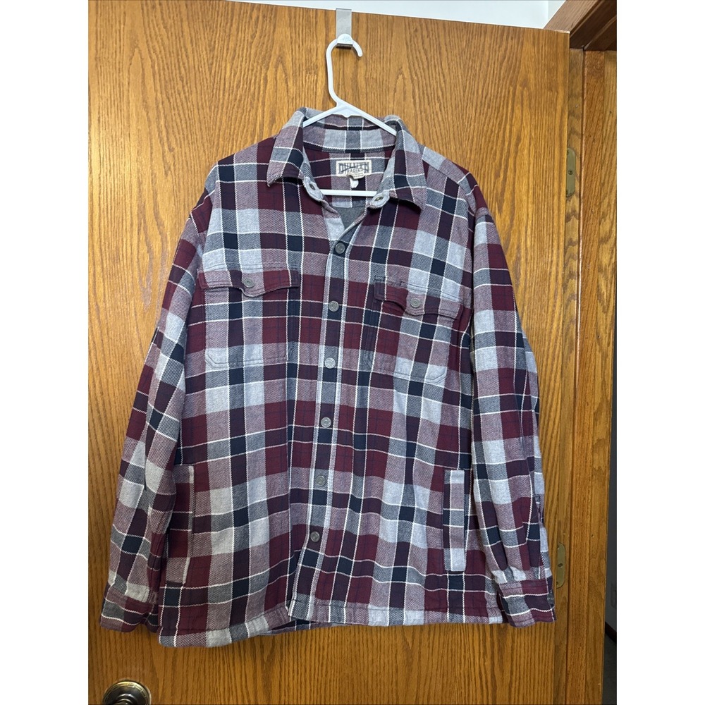Duluth Trading Co‎ Size L Heavy Men's Long Sleeve Work Button Down Lined Plaid